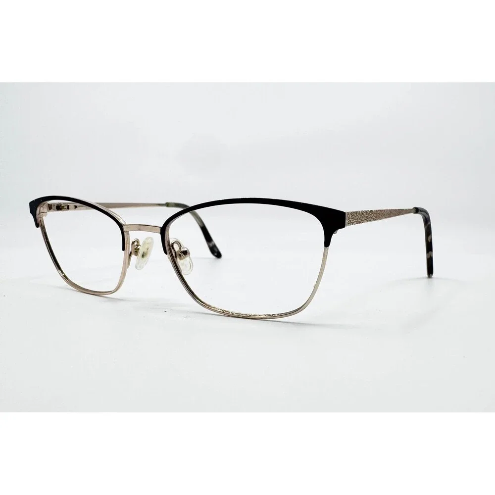 Chelsea Morgan Eyeglasses Womens Black Gold Petite Cat Eye Frames 49-17-135